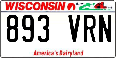 WI license plate 893VRN