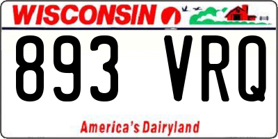 WI license plate 893VRQ