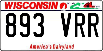 WI license plate 893VRR