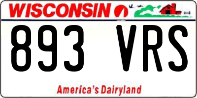 WI license plate 893VRS