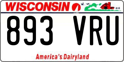 WI license plate 893VRU