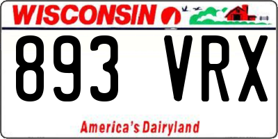 WI license plate 893VRX