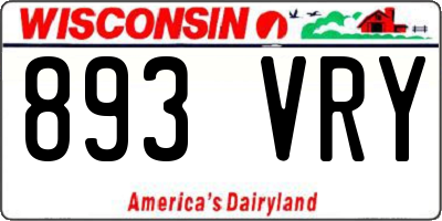 WI license plate 893VRY