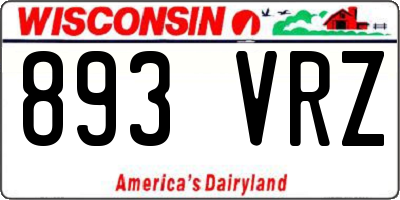 WI license plate 893VRZ