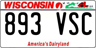 WI license plate 893VSC