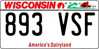 WI license plate 893VSF