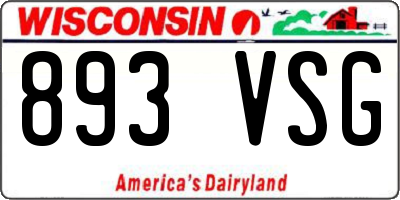 WI license plate 893VSG
