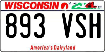 WI license plate 893VSH