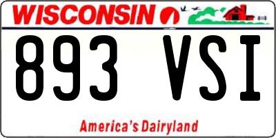 WI license plate 893VSI