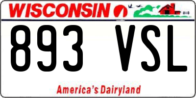 WI license plate 893VSL