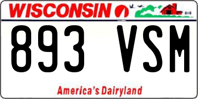 WI license plate 893VSM