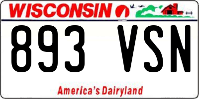 WI license plate 893VSN
