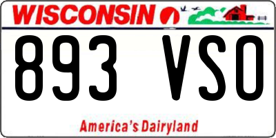 WI license plate 893VSO