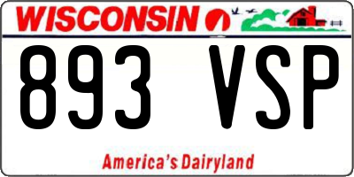 WI license plate 893VSP