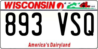 WI license plate 893VSQ