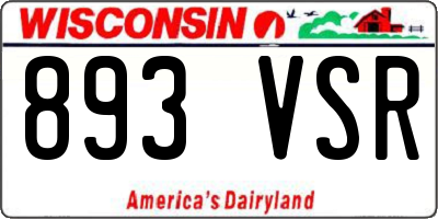 WI license plate 893VSR