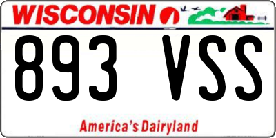 WI license plate 893VSS