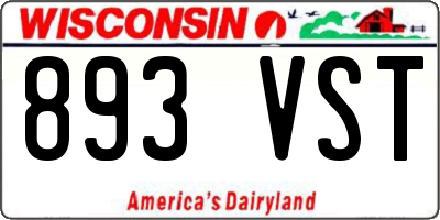 WI license plate 893VST