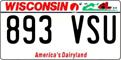 WI license plate 893VSU