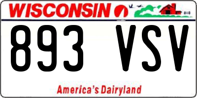 WI license plate 893VSV