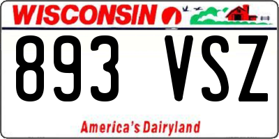 WI license plate 893VSZ