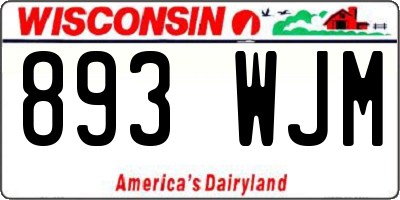 WI license plate 893WJM