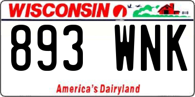 WI license plate 893WNK