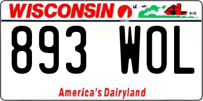 WI license plate 893WOL
