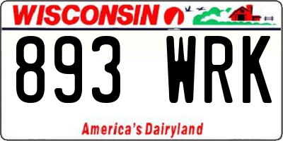 WI license plate 893WRK