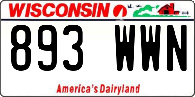 WI license plate 893WWN