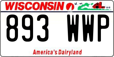 WI license plate 893WWP
