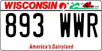 WI license plate 893WWR