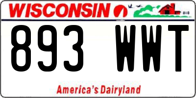 WI license plate 893WWT