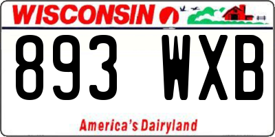 WI license plate 893WXB