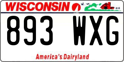 WI license plate 893WXG