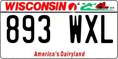 WI license plate 893WXL