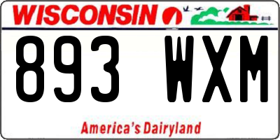WI license plate 893WXM