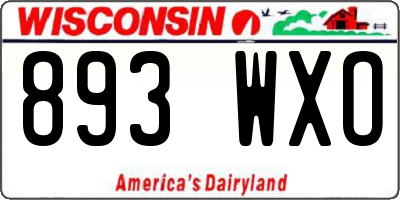 WI license plate 893WXO