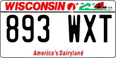 WI license plate 893WXT