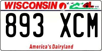 WI license plate 893XCM