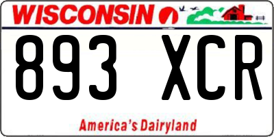 WI license plate 893XCR