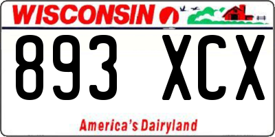 WI license plate 893XCX