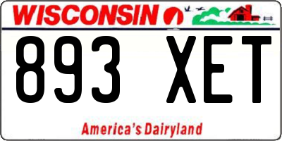 WI license plate 893XET