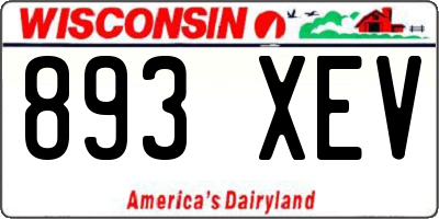 WI license plate 893XEV