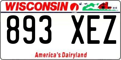 WI license plate 893XEZ