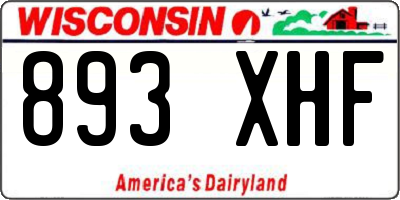WI license plate 893XHF