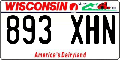 WI license plate 893XHN