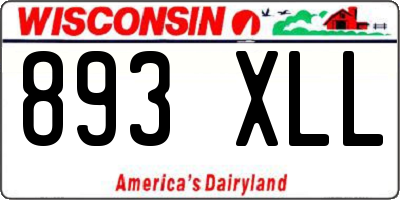 WI license plate 893XLL