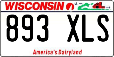 WI license plate 893XLS