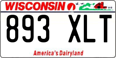 WI license plate 893XLT